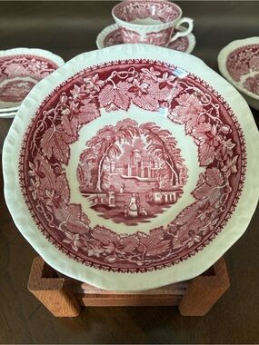 VTG Mason’s Vista Ironstone Transferware Coupe Cereal Bowl, 6 inch Light Crazing
